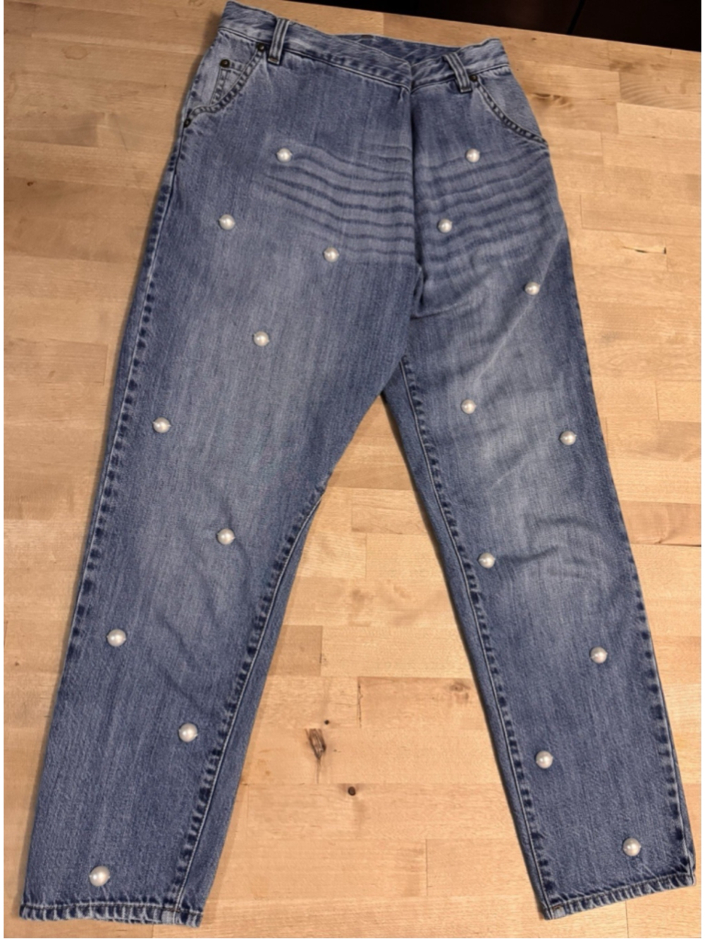 Muveil Japan Women’s Pearl Embroidery Jeans Bottoms 34eu